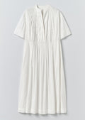 Embroidered Cotton Voile Dress | Chalk White
