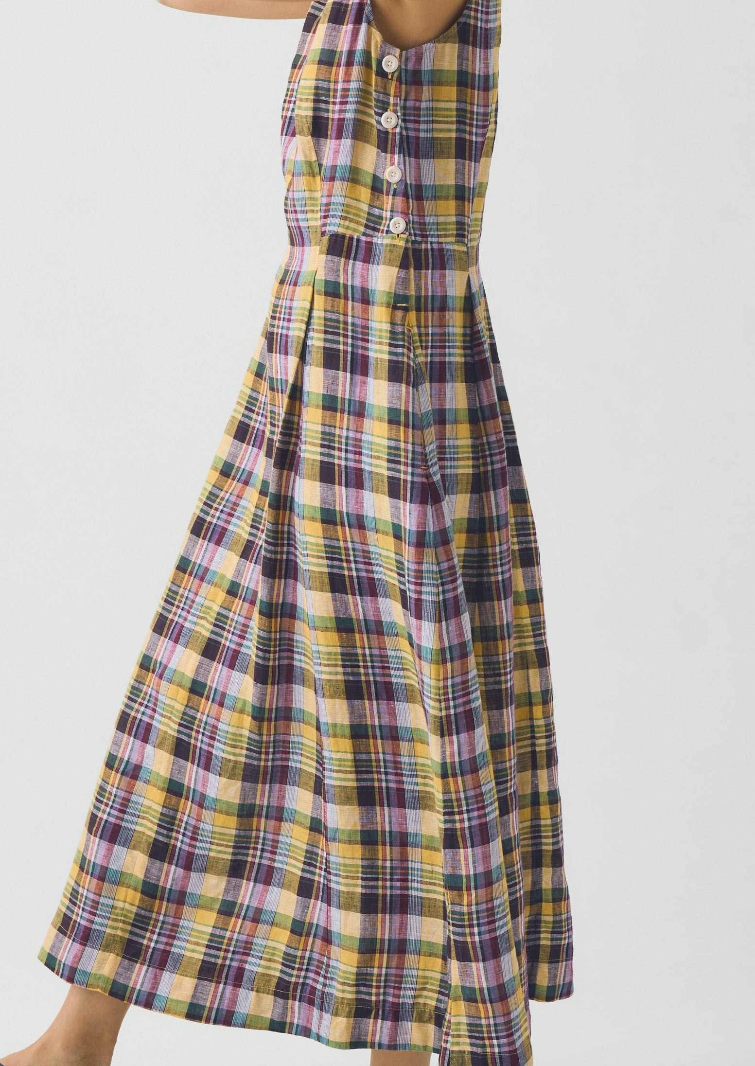 Gelato Check Linen Dress | Multi