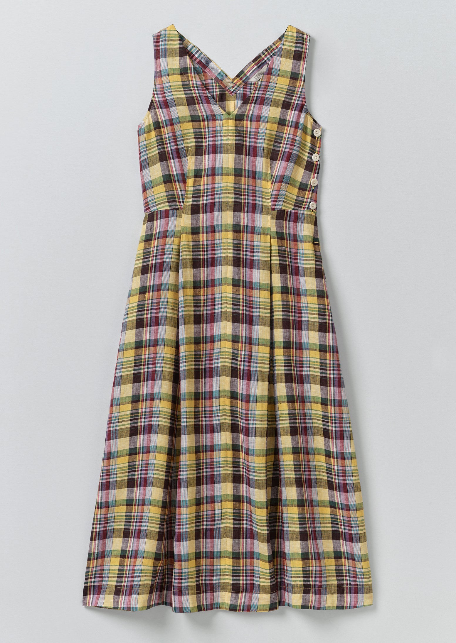 Gelato Check Linen Dress | Multi